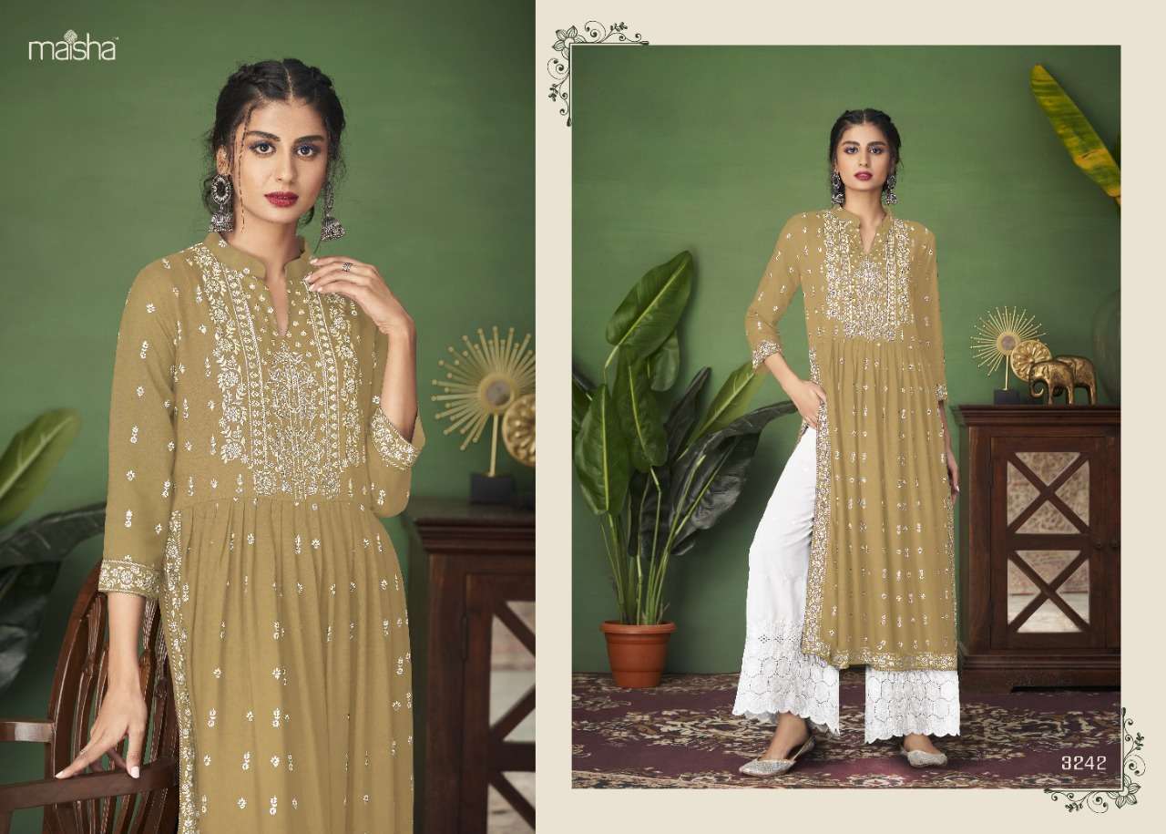 maisha monsoon vol 5 nx series 3242-3245 heavy pure rayon kurti