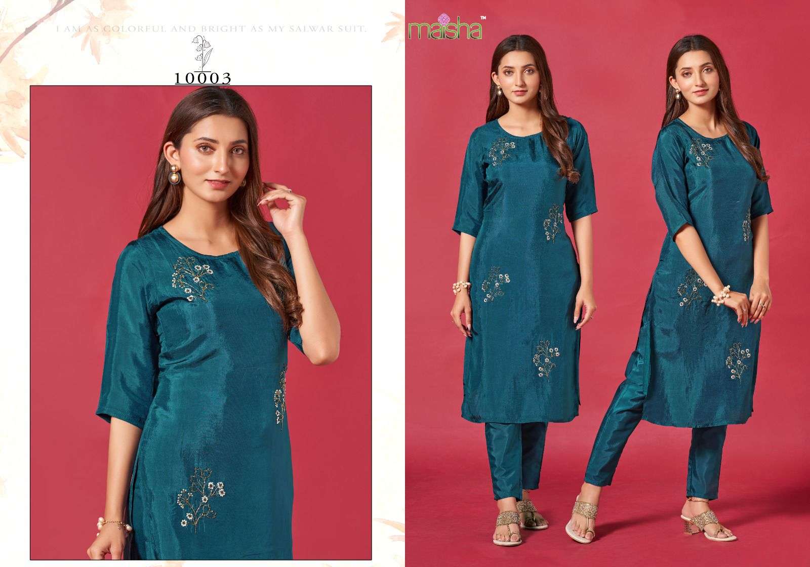 maisha rangoli vol 1 upada silk embroidered kurti 