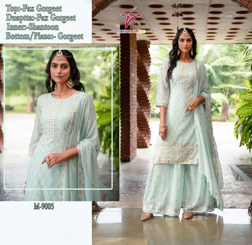 mishaal 9005 designer heavy georgette suit 