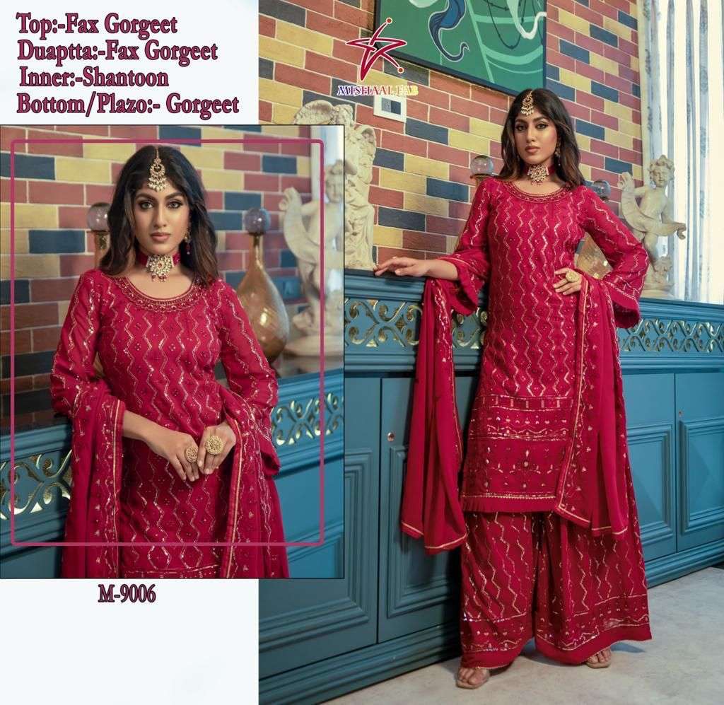 mishaal M-9006 designer heavy georgette suit 