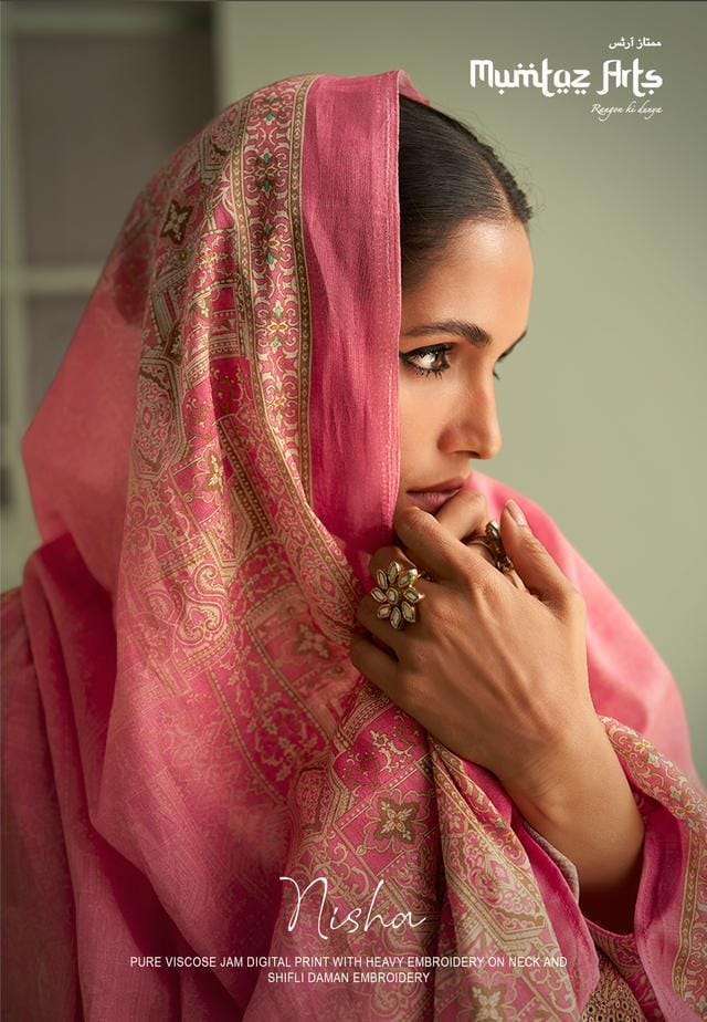 mumtaz arts nisha series 19001-19008 pure lawn cambric suit 