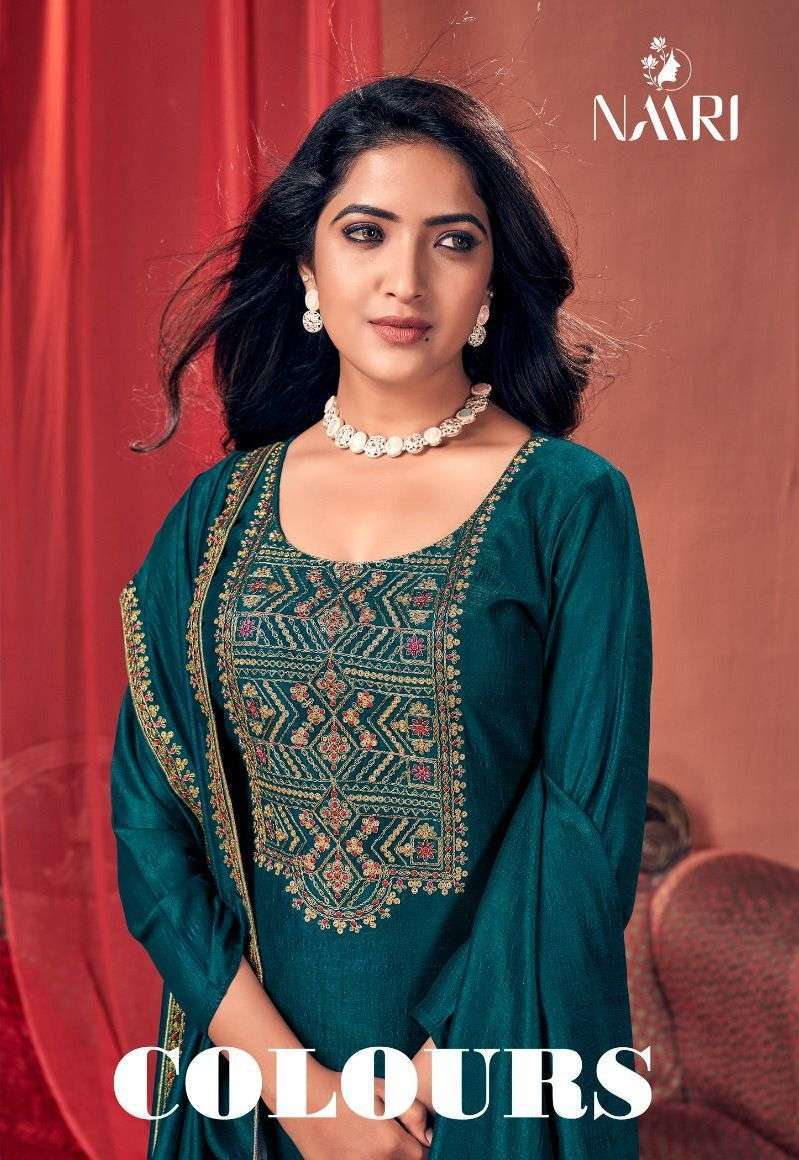 naari colours series 6201-6204 vichitra silk suit