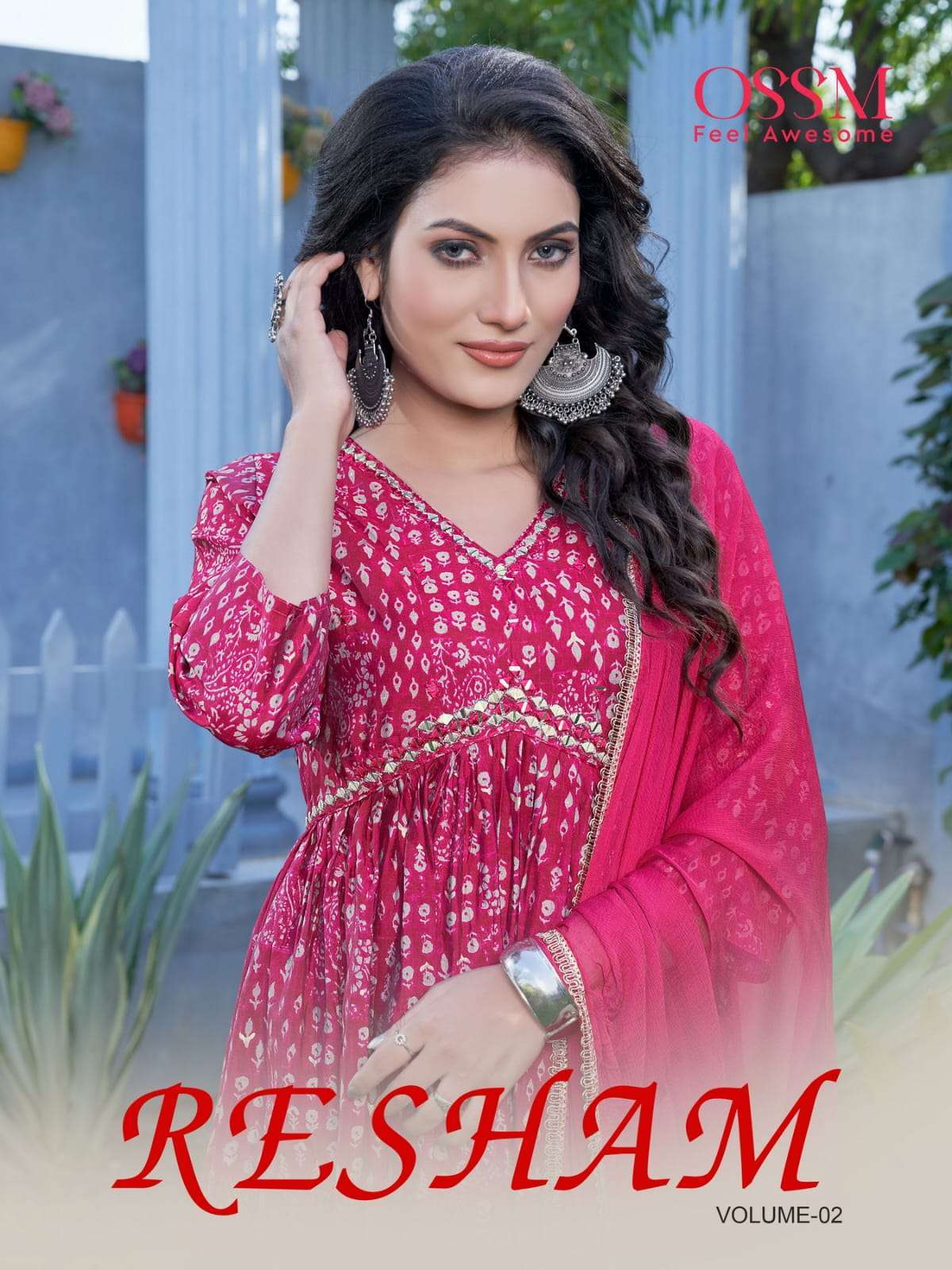ossm resham vol 2 series 201-206 Premium Chanderi readymade suit 