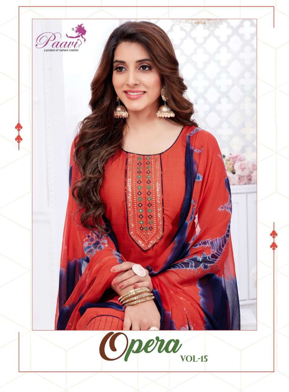 paavi opera vol 15 series 1501-1508 heavy rayon readymade suit 