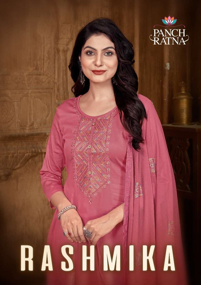 panch ratna rashmika series 18081-18084 Jam Silk suit