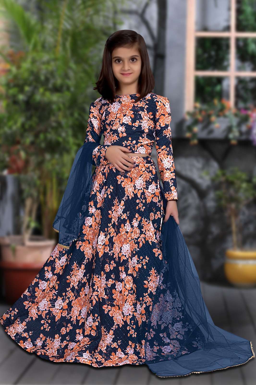 pr 101-104 kids lehenga choli with designer shrug