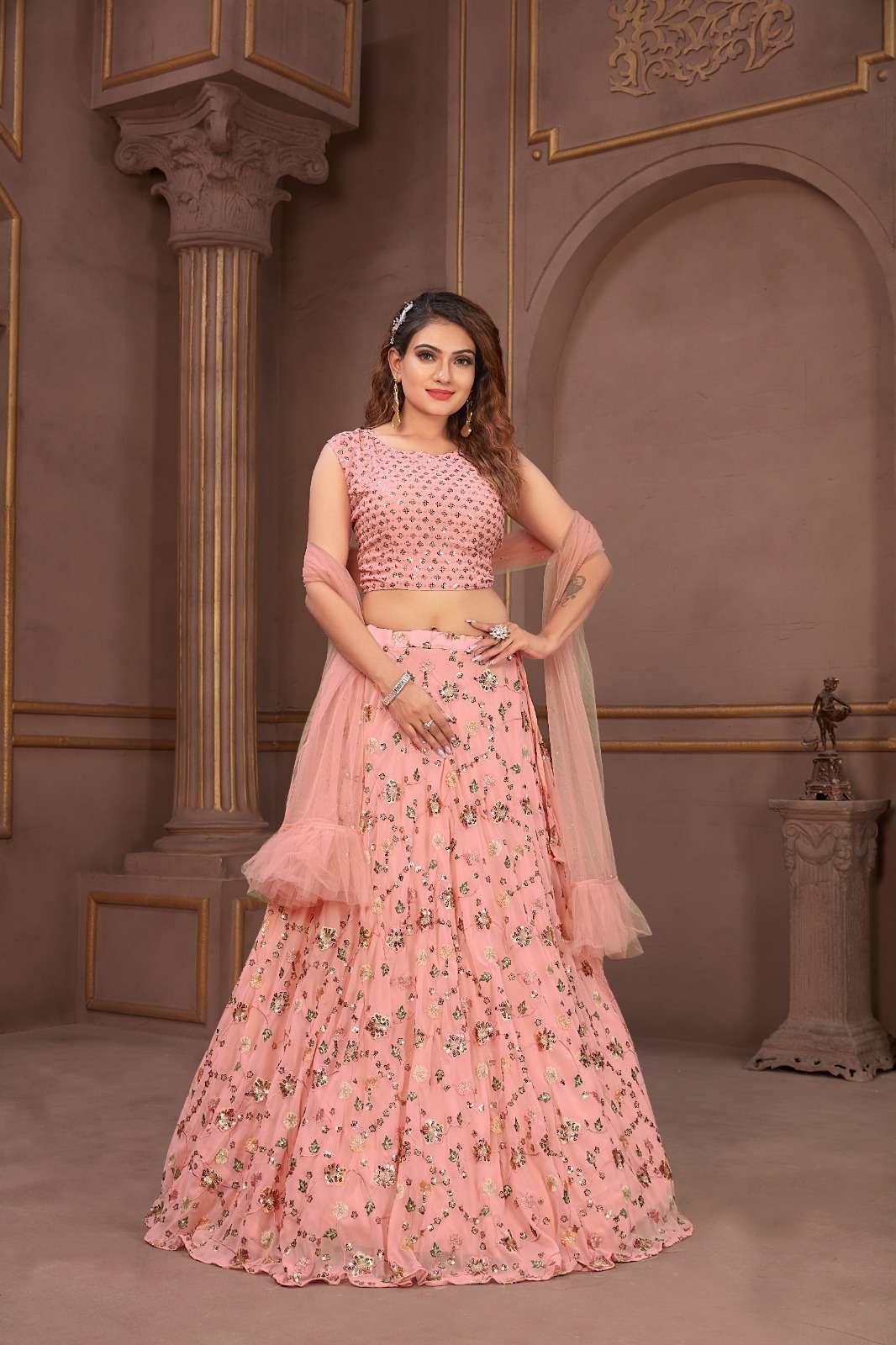 pr c2201 readymade fancy lehenga with crop top