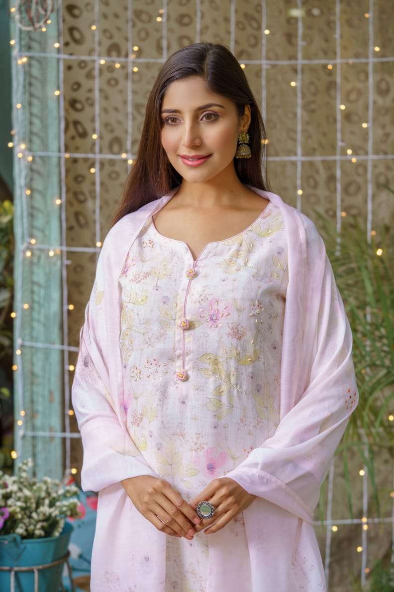 psyna 3024 Linen Kurti Pant Dupatta 