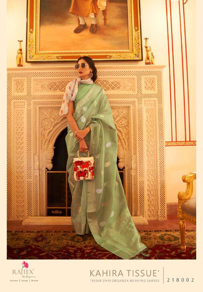 rajtex kahira tissue designer tissue zari organza saree 