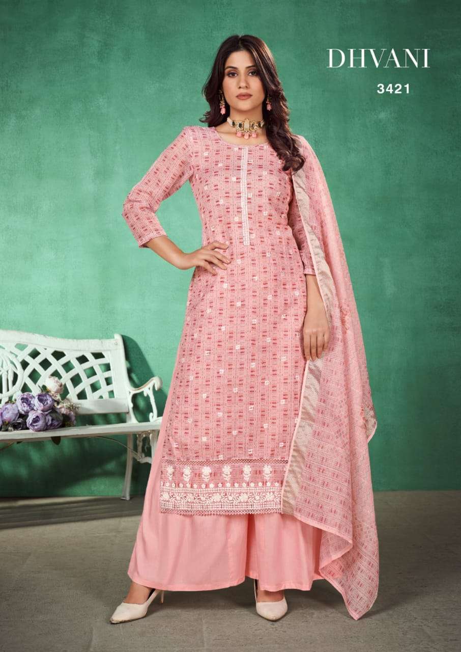 rang dhvani series 3421-3424 printed linen suit 