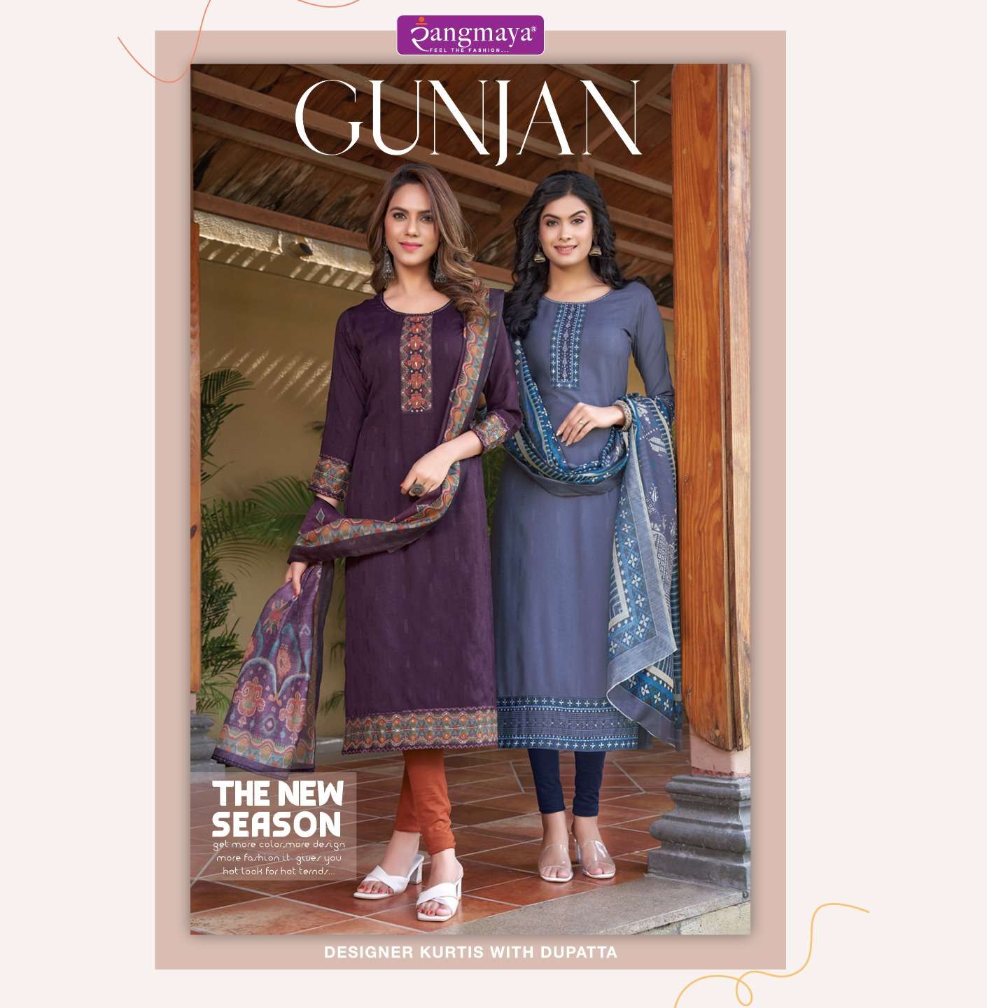 rangmaya gunjan series 1001-1008 bombay imported kurti 