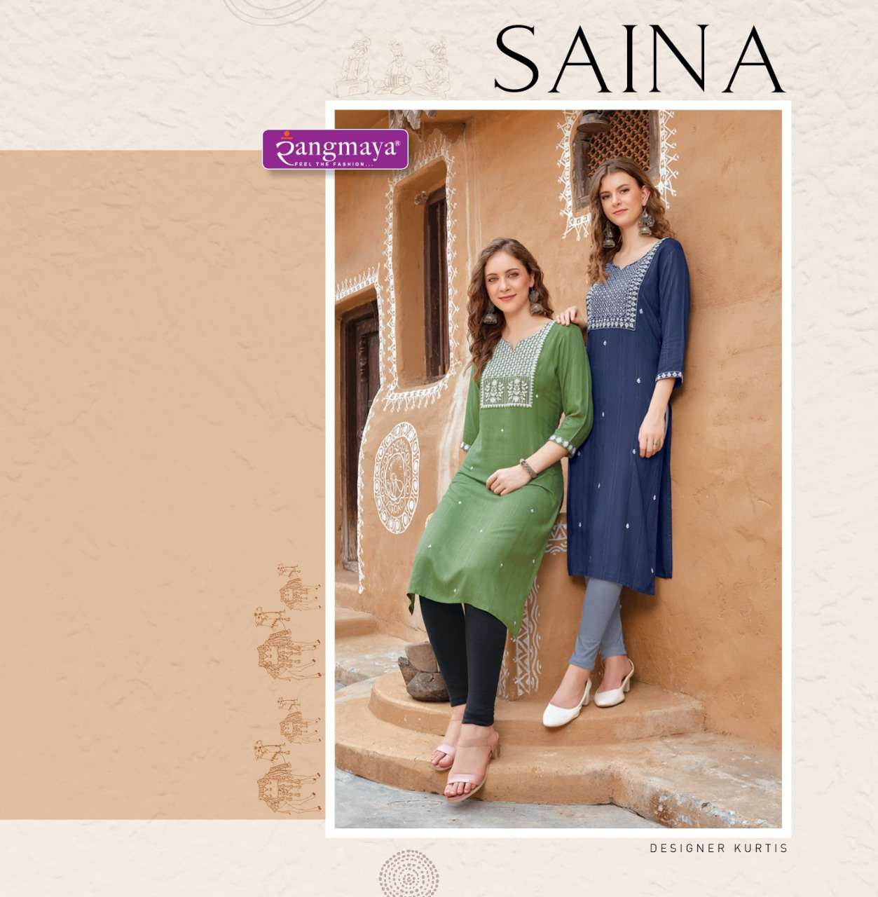 rangmaya saina series 101-106 bombay imported kurti 