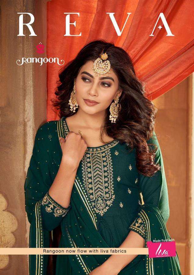 rangoon reva series 4321-4324 Heavy Airjet Rayon readymade suit