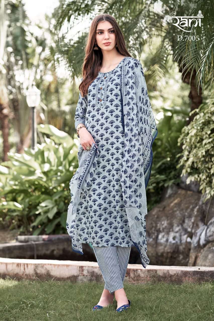 rani aarohi vol 4 series 6001-6012 semi cotton suit 