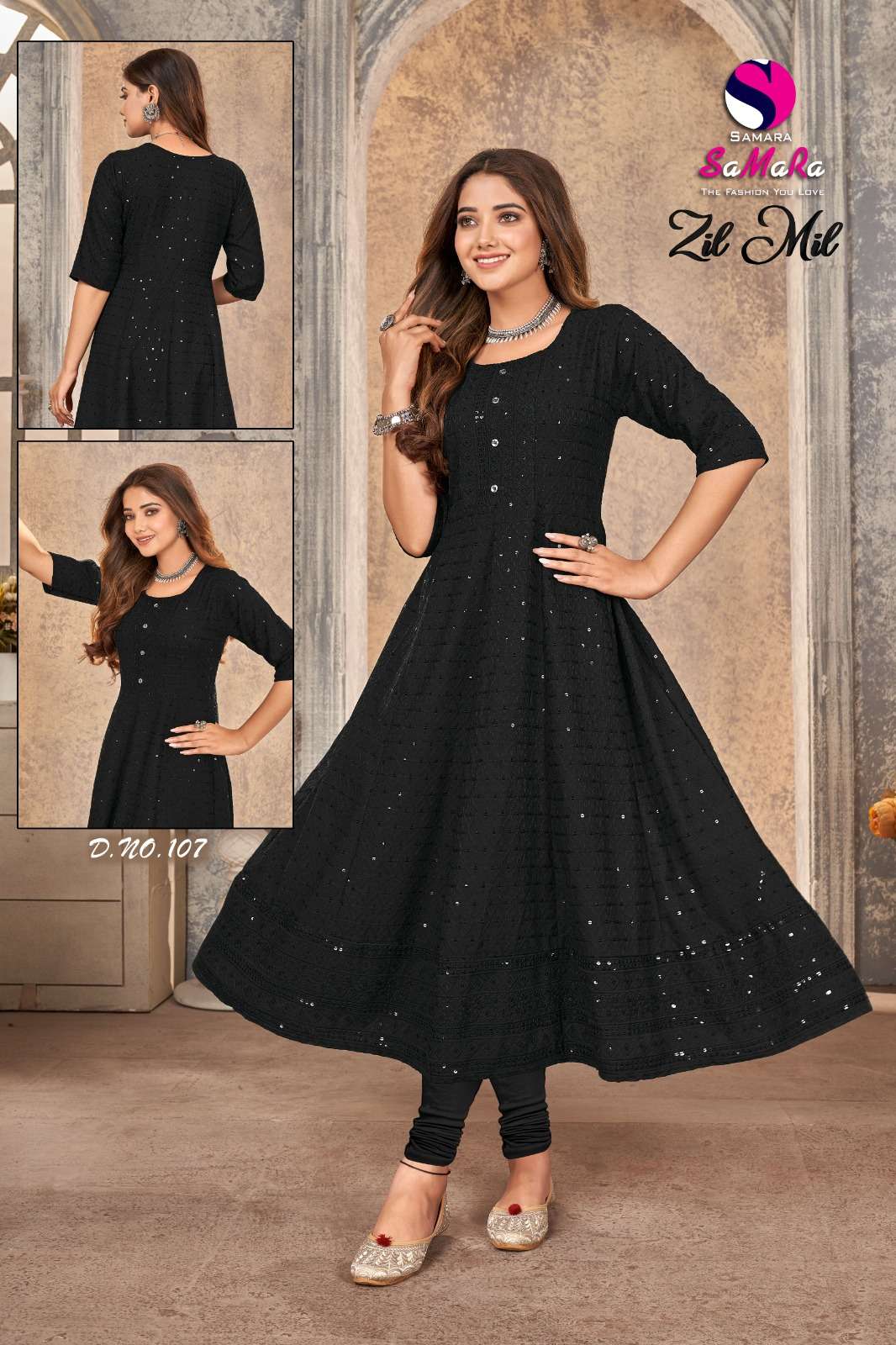 samara zil mil series 101-112 rayon kurti 