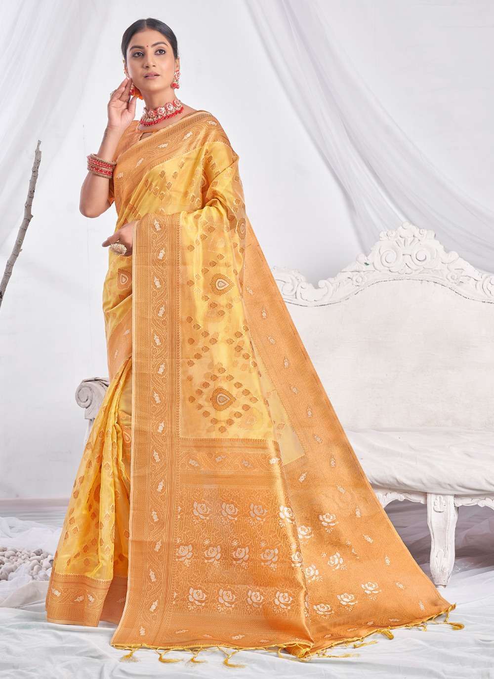 sangam gouri series 1001-1006 organza saree