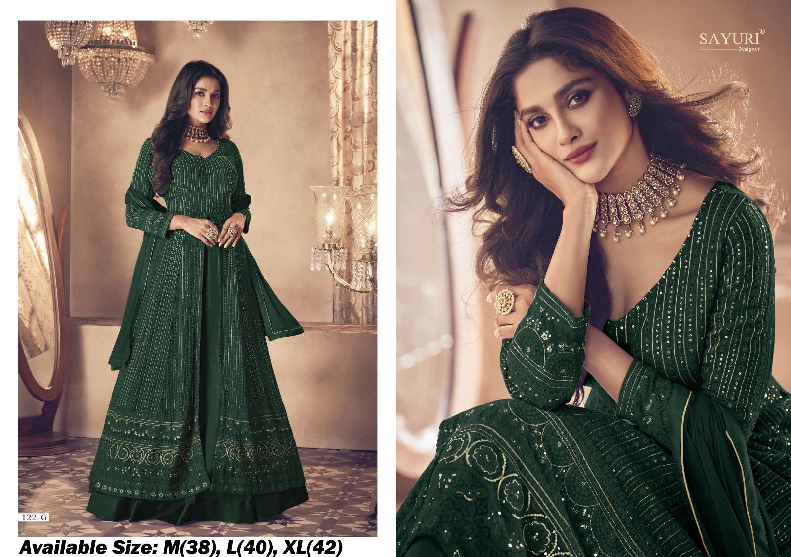 sayuri noor gold classic series 122 designer real georgette suit 