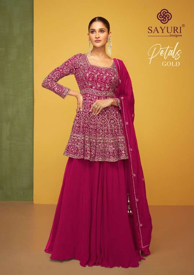 sayuri petals gold series 5211 real georgette suit 