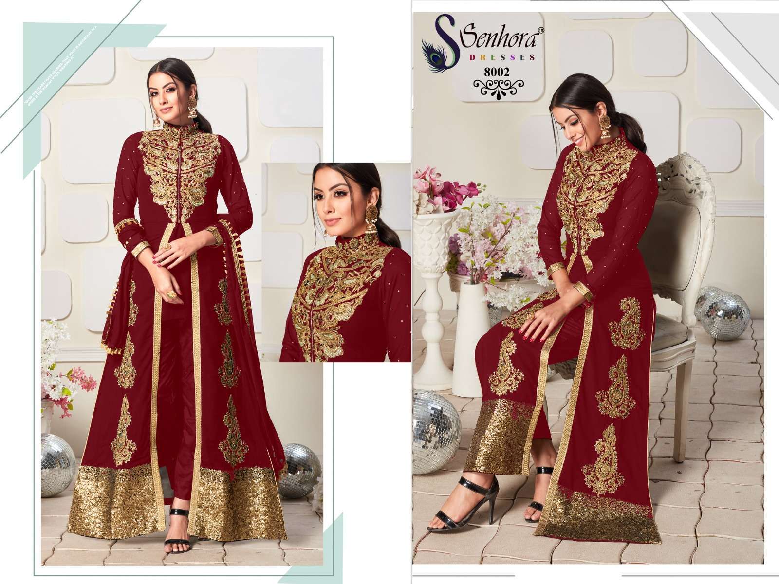 senhora nam shabana series 8002-8006 faux georgette suit 