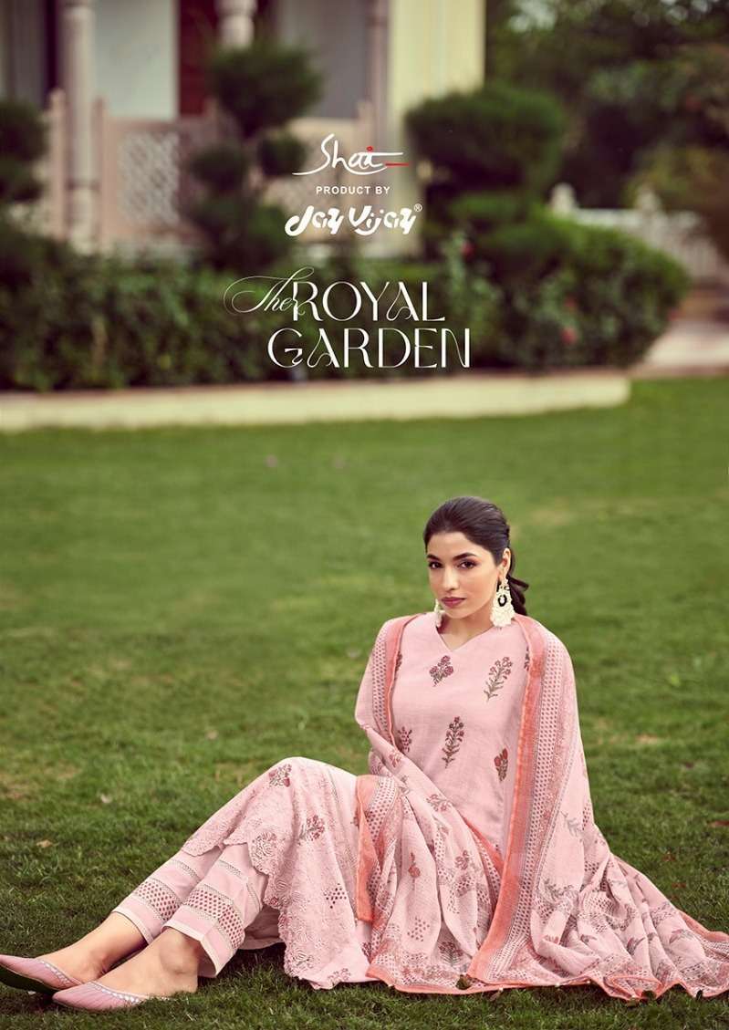 shai jay vijay the royal garden series 8081-8084 pure linen digital print suit 