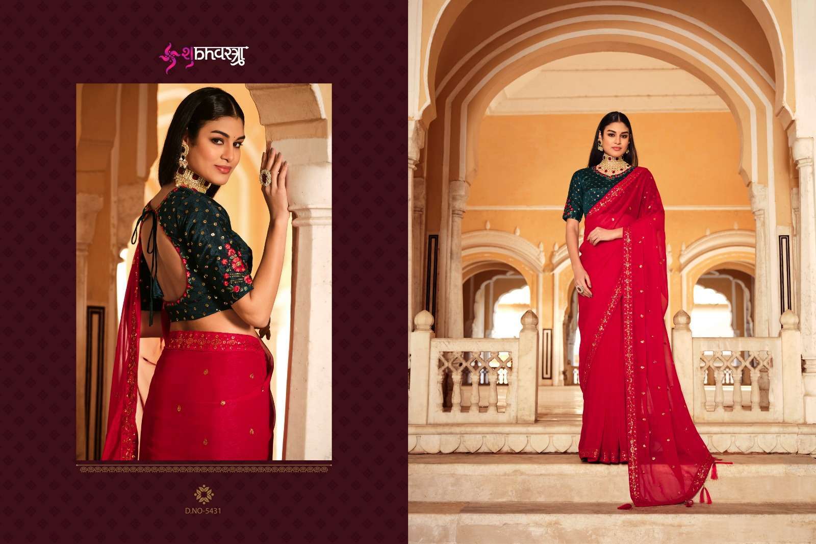 Shubhvastra gatha series 5431-5438 chinnon saree