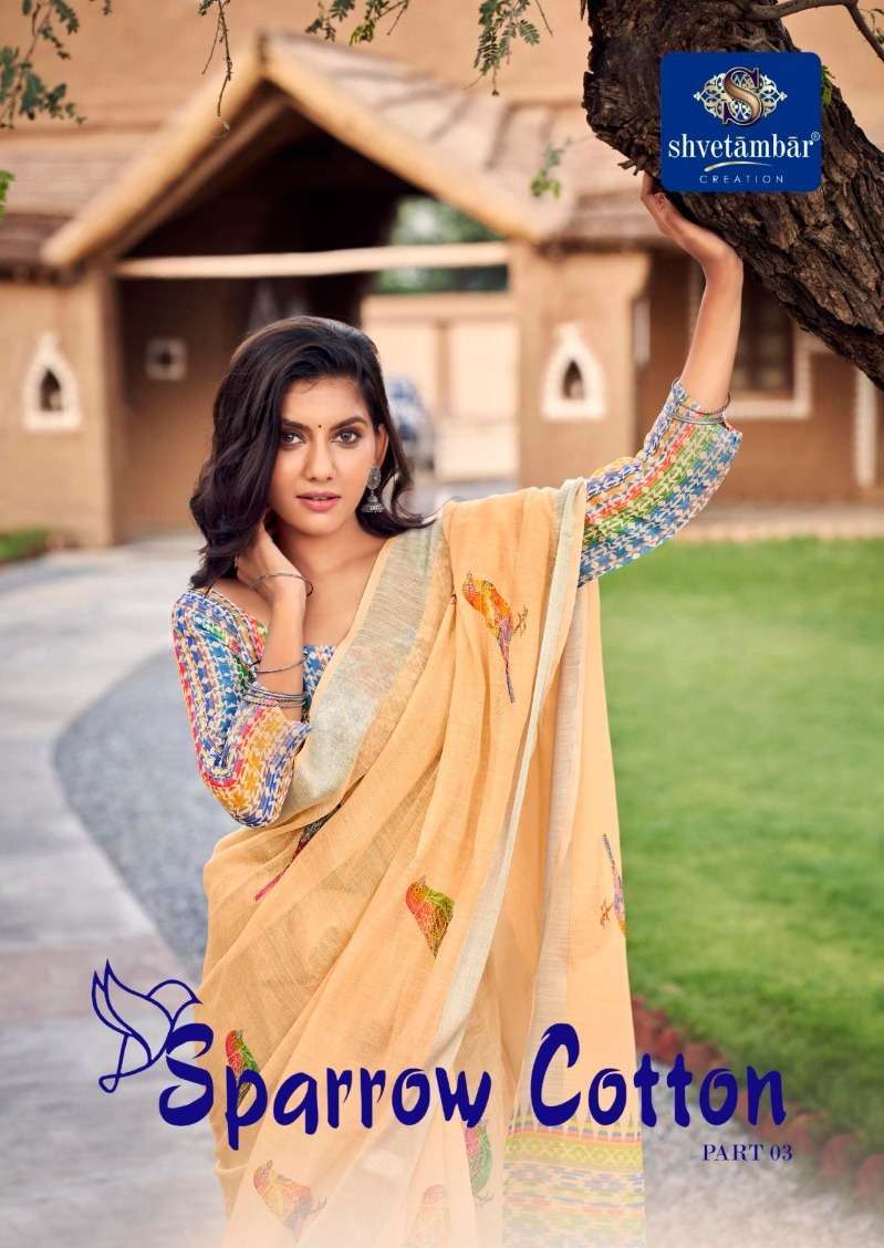 shvetambar sparrow cotton vol 3 cotton saree