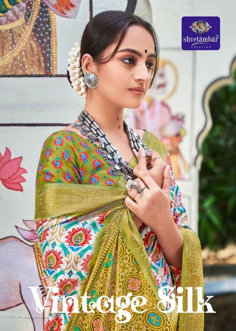 shvetambar vintage silk series 01-09 silk saree