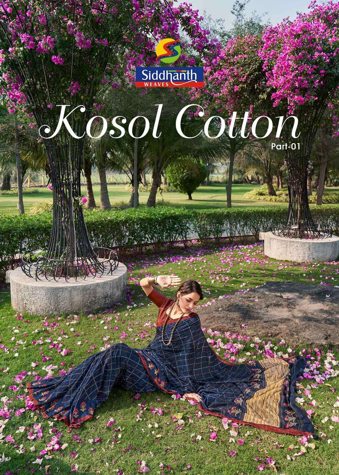 siddhanth weave kosol cotton part-01 series 77001-77008 cotton base saree