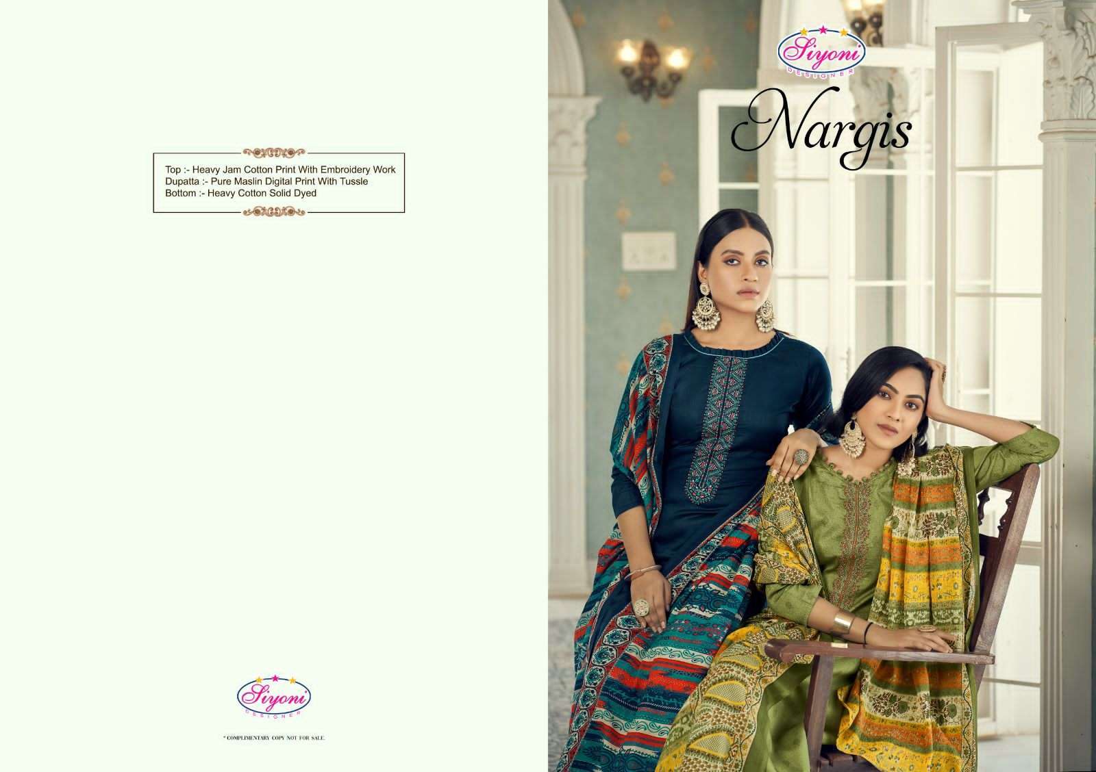 siyoni nargis series 57001-57008 pure heavy jam suit 