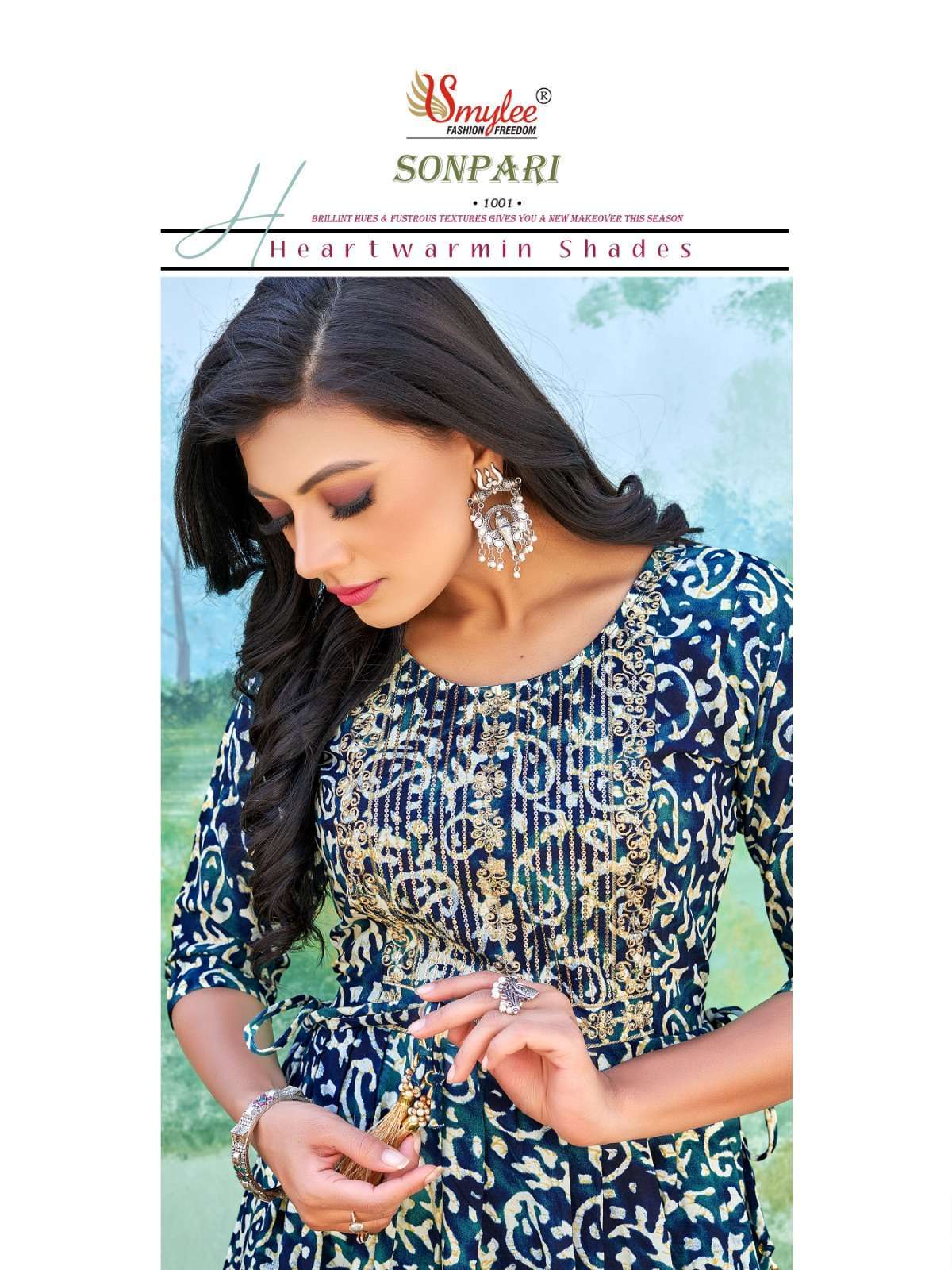 smylee sonpari series 1001-1008 heavy rayon kurti 