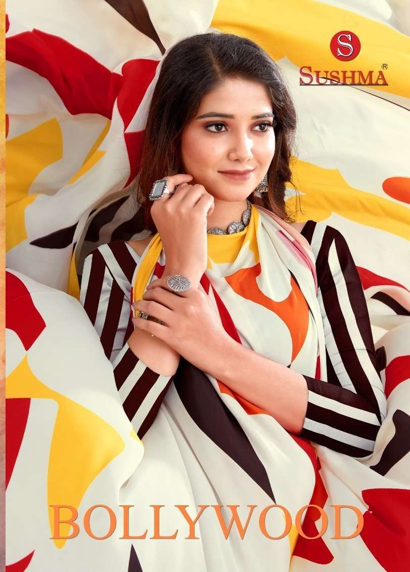 sushma bollywood series 1201-1204 digital crape saree