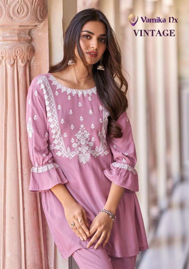 vamika nx vintage series 901-906 heavy rayon kurti 