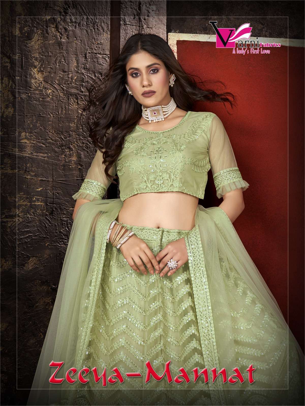 varni fabrics zeeya mannat series 14001-14003 Net lehenga