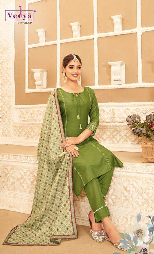 vedya ruaab series 1087-1092 Wrinkled Dola Silk readymade suit 