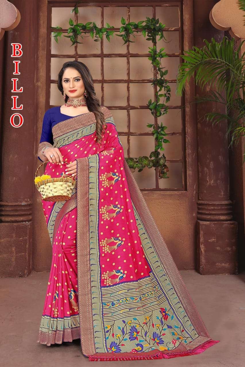 vikram billo Pure Vichitra printed saree