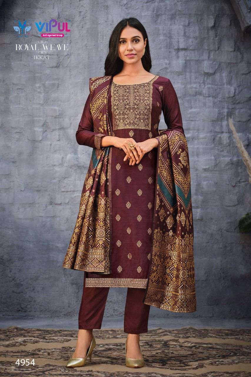 vipul royal weave series 4951-4954 soft silk jacquard suit 
