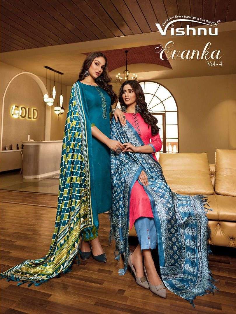 vishnu impex evanka vol 4 series 90001-90012 sluby cotton suit 