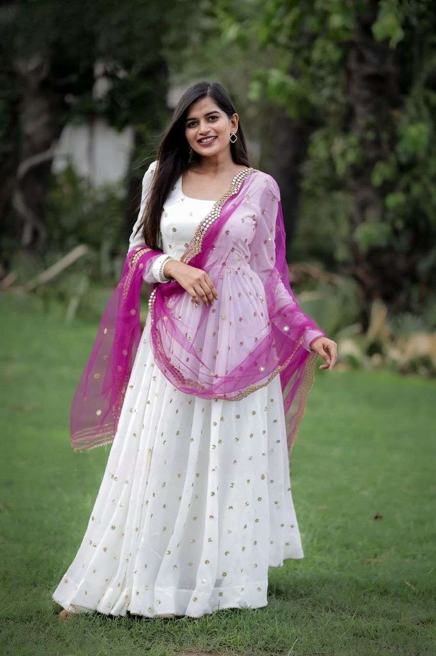 X-lady designer georgette sequence dress with dupatta