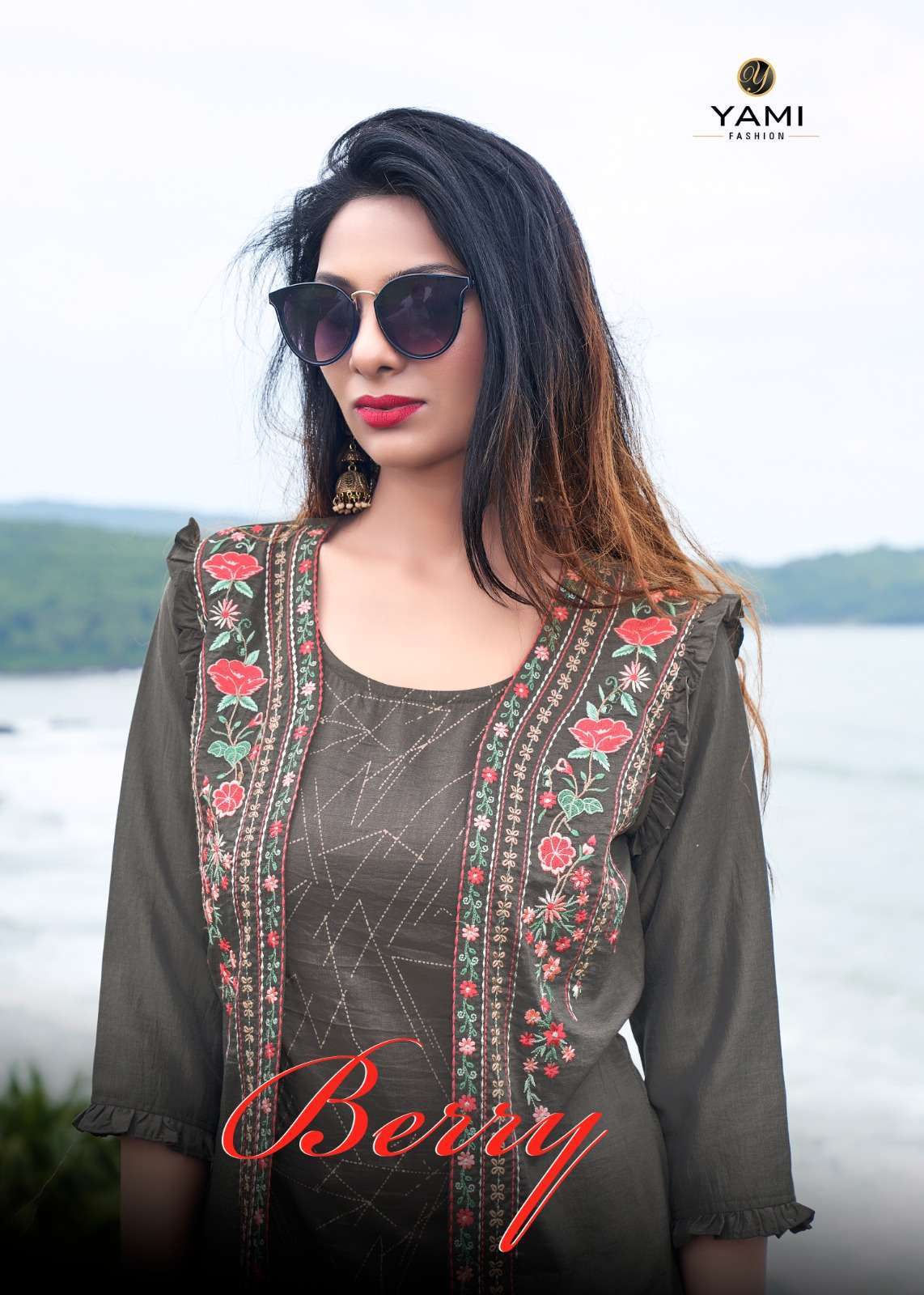 yami fashion berry series 1001-1006 Chinon work kurti 