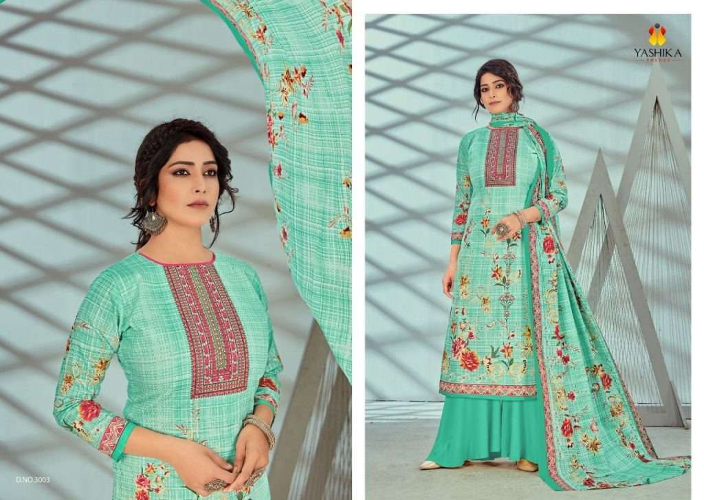 yashika zulffat vol 3 series 3001-3003 pure cambric suit