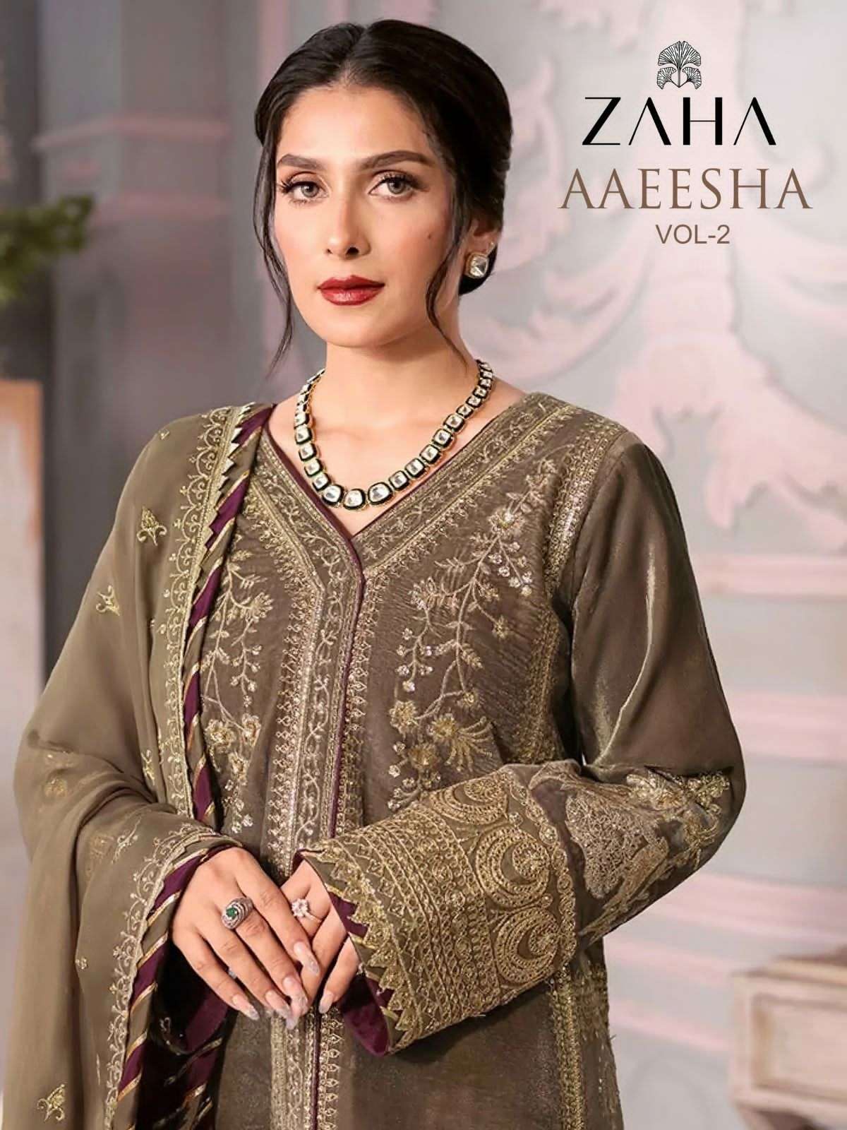 zaha aaeesha vol 2 10116-10119 designer georgette suit 