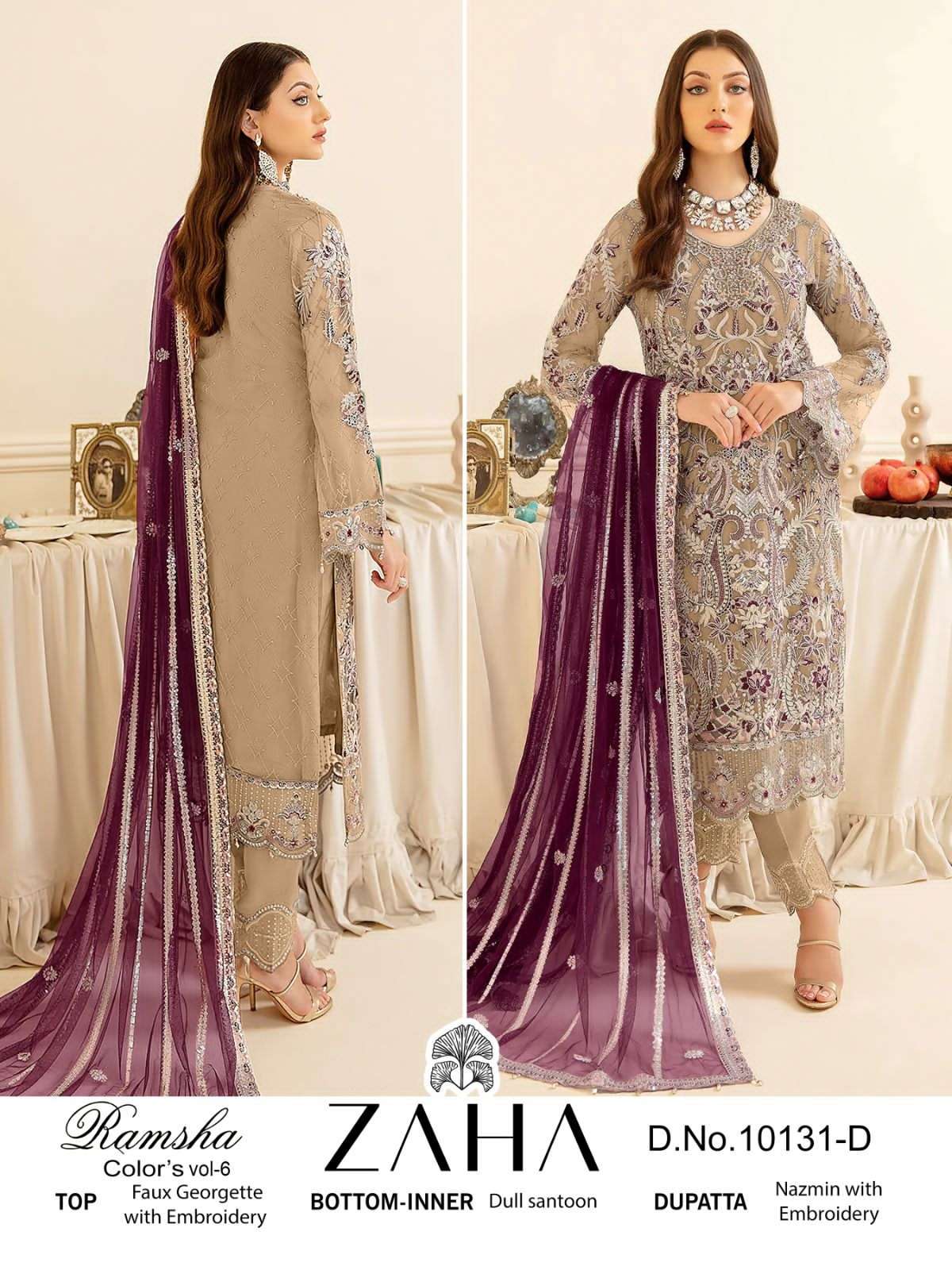 Zaha ramsha vol 6 designer georgette suit 