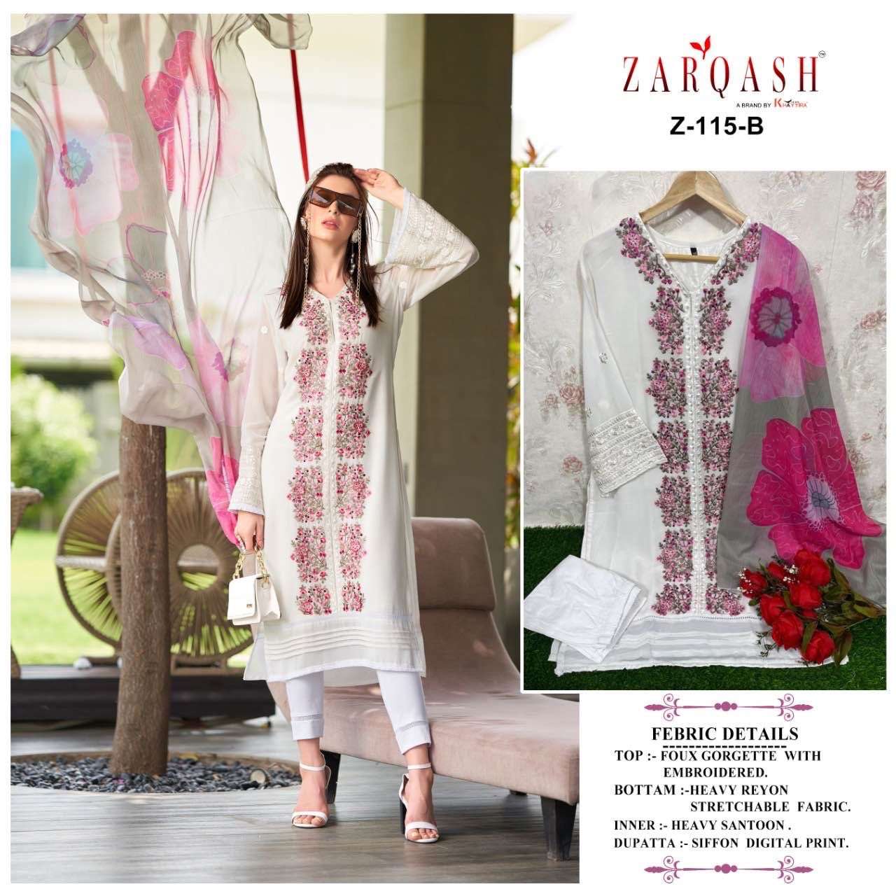 zarqash Z-115 designer faux georgette suit 