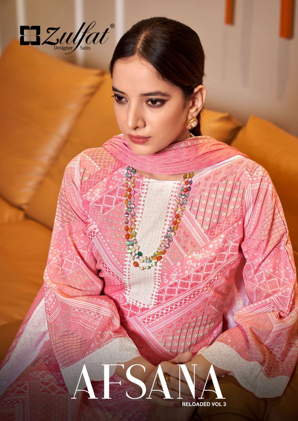 zulfat afsana vol 3 series 779001-779010 pure cotton suit 