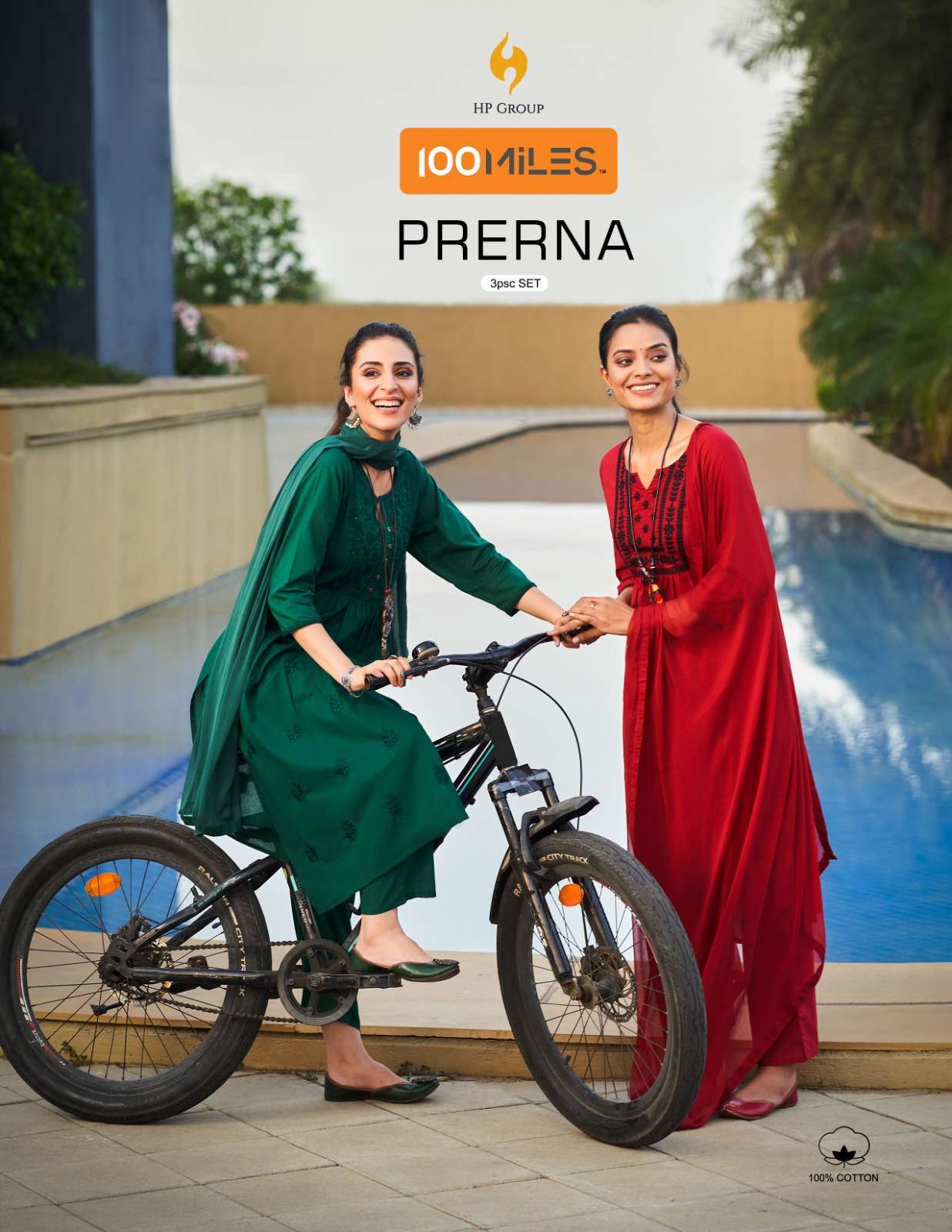 100 miles prerna series 01-04 pure Cambric cotton suit