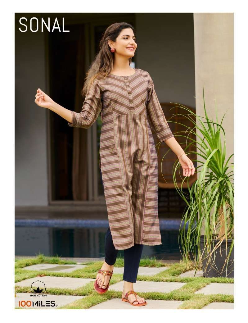 100 miles sonal series 01-04 Blended Cotton kurti