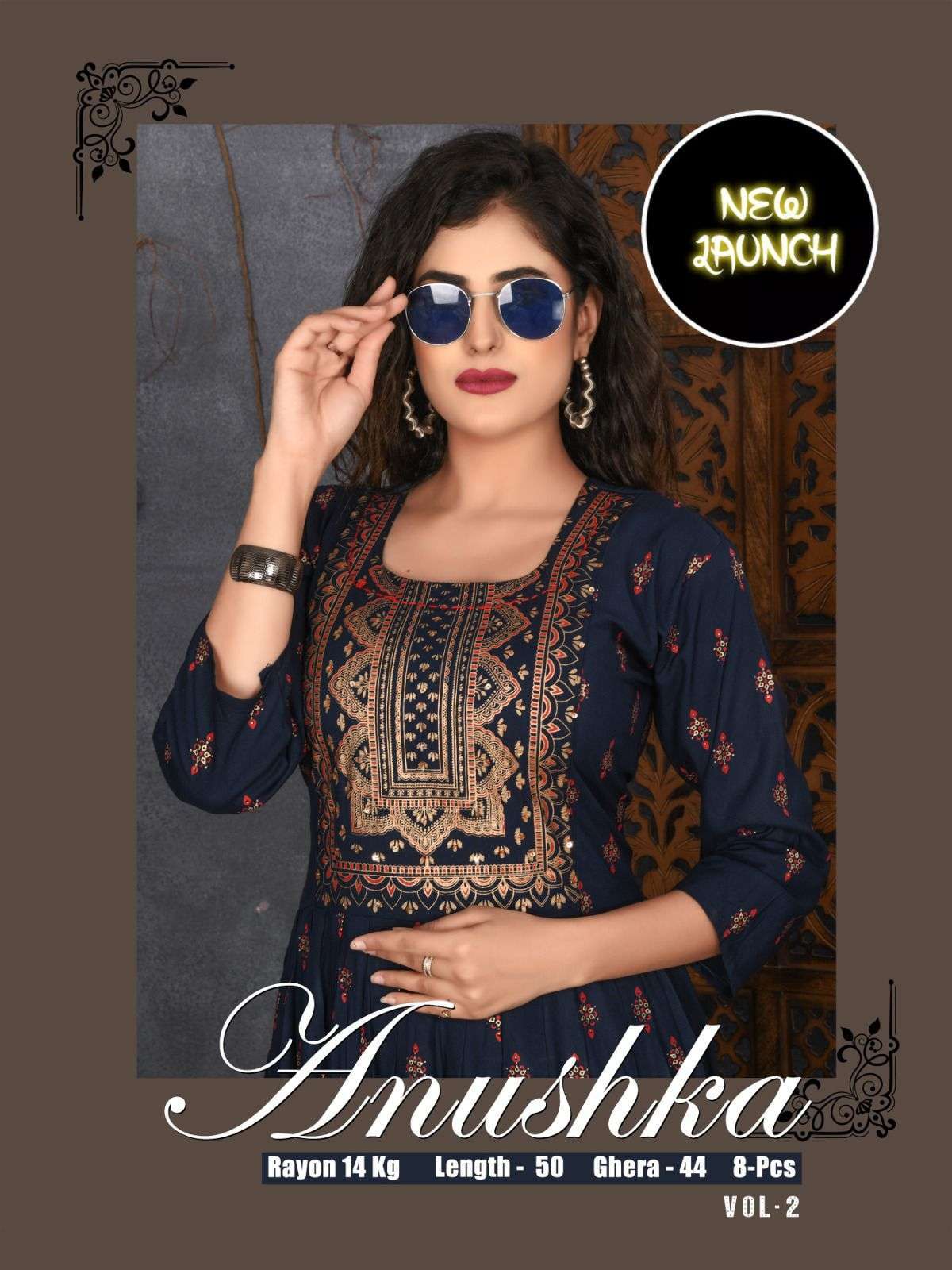 aagya anushka series 001-008 heavy rayon 14 kg kurti