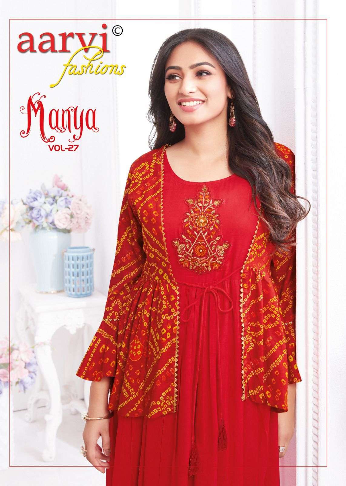aarvi fashion manya vol 27 series 7128-7132 Rayon kurti
