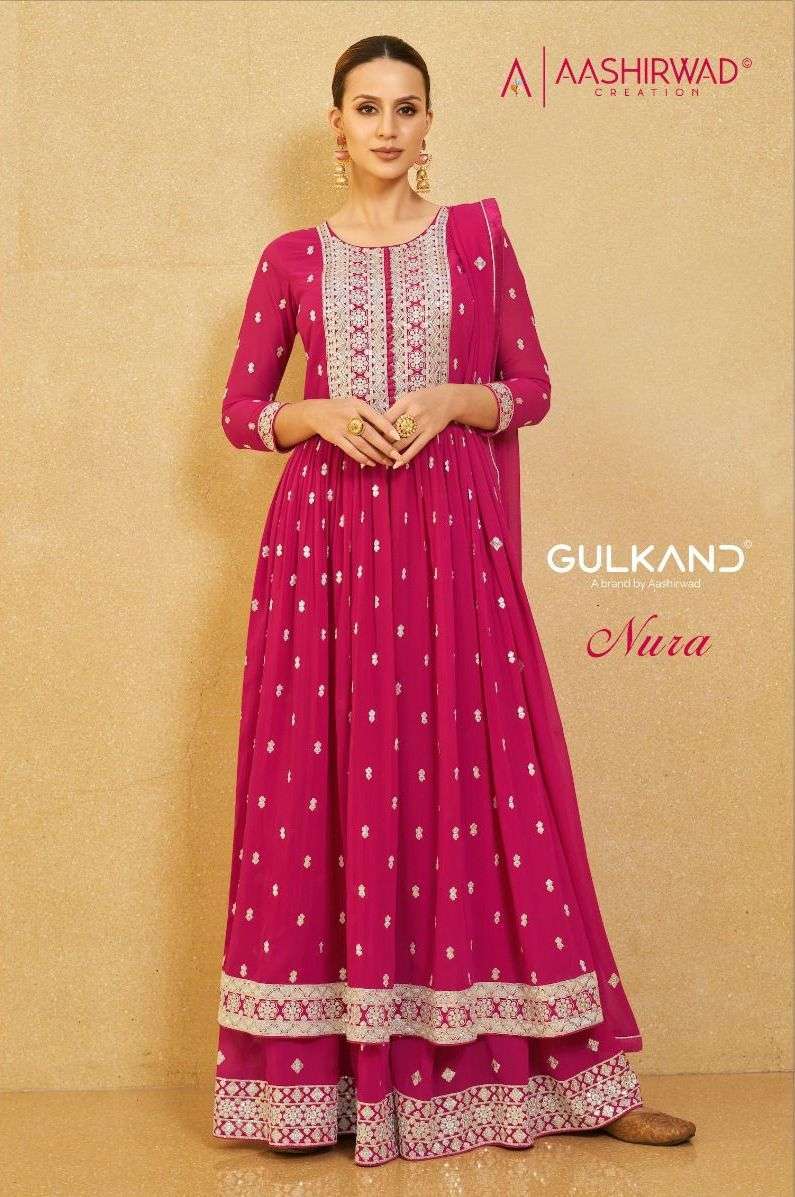 aashirwad creation nura series 9613-9617 real georgette suit 