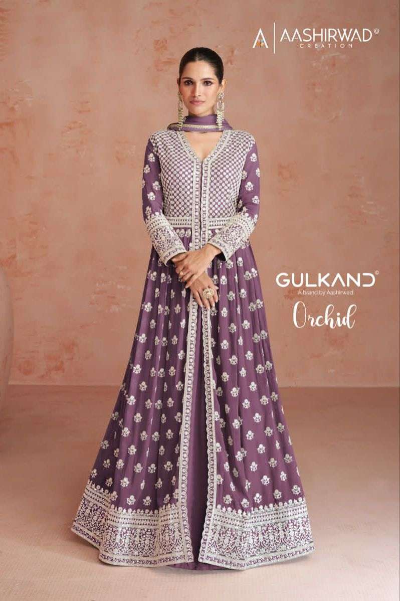 aashirwad orchid designer real georgette suit 